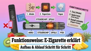 E-Zigarette Aufbau visualisiert